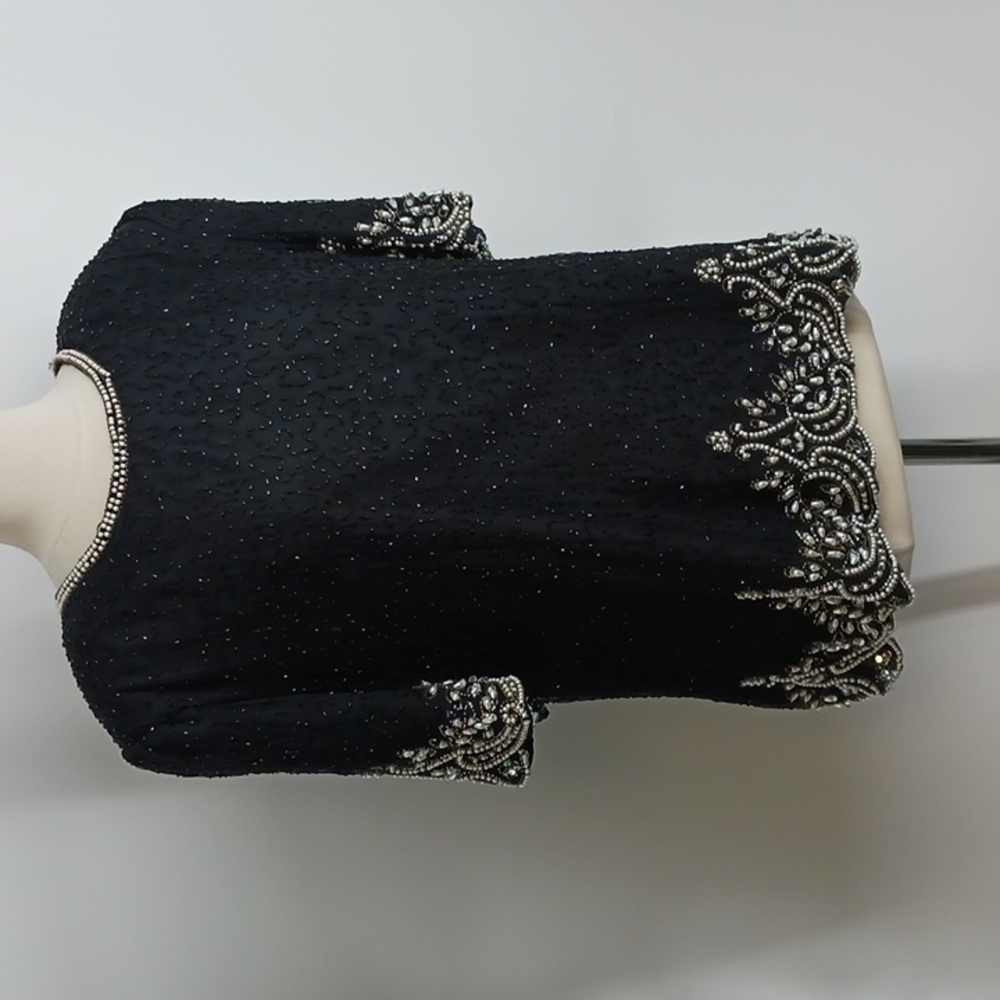 Laurence Kazar New York vintage beaded blouse-sz 2X